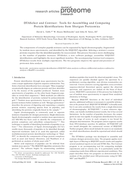 Dtaselect and Contrast: Tools for Assembling and Comparing Protein Identifications from Shotgun Proteomics