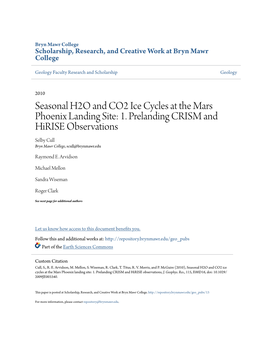 Seasonal H2O and CO2 Ice Cycles at the Mars Phoenix Landing Site: 1