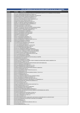 Lista De Empresas Que No Declaran Comité De Sst En