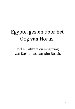 Egypte, Gezien Door Het Oog Van Horus