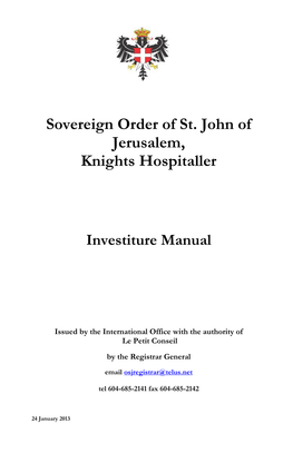 Investiture Manual