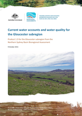 Current Water Accounts and Water Quality for the Gloucester Subregion Product 1.5 for the Gloucester Subregion from the Northern Sydney Basin Bioregional Assessment