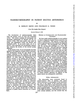 Radiokymography in Patent Ductus Arteriosus