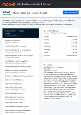 HA1 Bus Time Schedule & Line Route