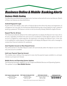 Business Online & Mobile Banking Alerts