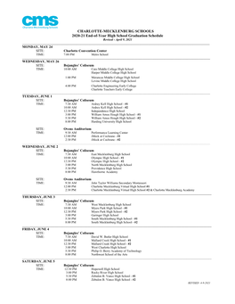 Cms Graduation Schedule