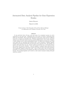 Automated Data Analysis Pipeline for Gene Expression Studies