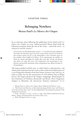 Belonging Nowhere Shenaz Patel’S Le Silence Des Chagos Belonging Nowhere