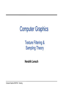 Filtering & Sampling Theory