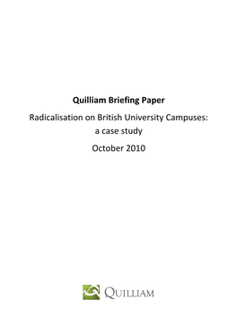 University Briefing Paper October 2010