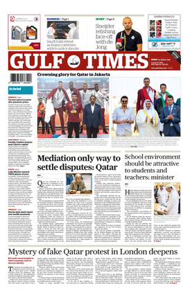 Mediation Only Way to Settle Disputes: Qatar