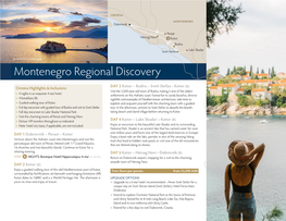 Montenegro Regional Discovery