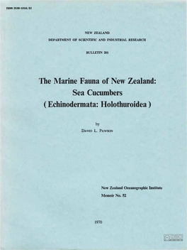 The Marine Fauna of New Zealand: Sea Cucumbers ( Echinodermata: Holothuroidea )
