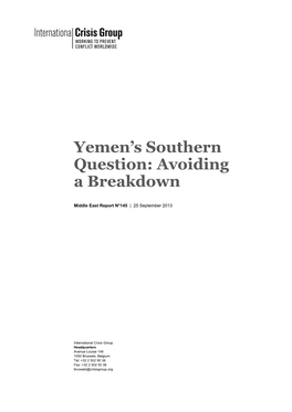 Yemen's Southern Question