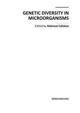 Genetic Diversity in Microorganisms