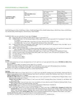 EDITED PEDIGREE for FAIRMONT (IRE)