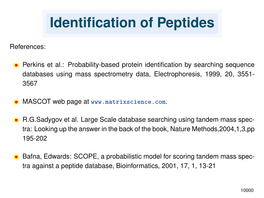 Identification of Peptides