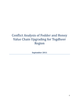 Conflict Analysis of Fodder and Honey Value Chain Upgrading for Togdheer Region