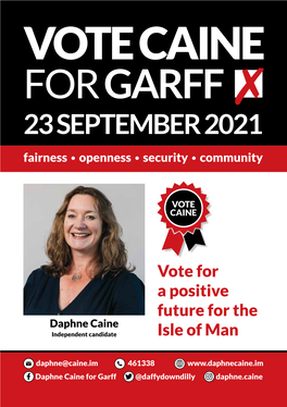 VOTE CAINE for GARFF 23 SEPTEMBER 2021 Fairness • Openness • Security • Community