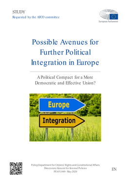 Study on Possible Avenues for Further Political Integration in Europe