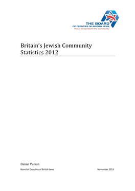 Britain's Jewish Community Statistics 2012