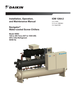IOM 1264-2 Navigator WWV Water-Cooled Chillers