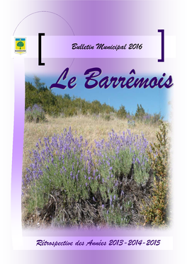 Rétrospective Des Années 2013-2014-2015 Bulletin Municipal