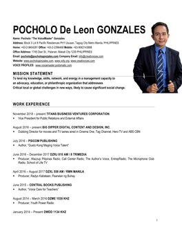 POCHOLO De Leon GONZALES