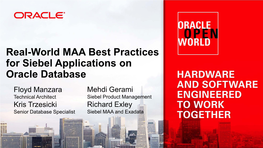MAA Best Practices for Siebel Applications on Oracle Database