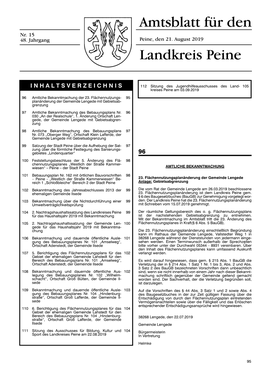 Amtsblatt Für Den Landkreis Peine, Nr