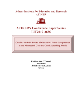 ATINER's Conference Paper Series LIT2019-2685