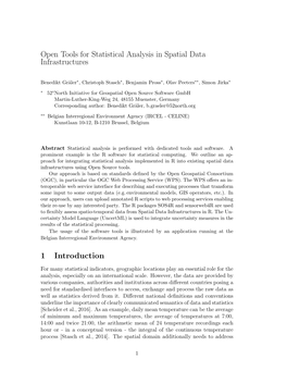 Open Tools for Statistical Analysis in Spatial Data Infrastructures 1 Introduction