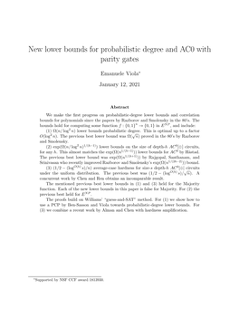 New Lower Bounds for Probabilistic Degree and AC0 with Parity Gates