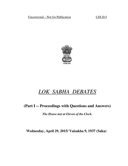 Lok Sabha Debates