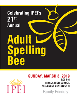 2019 Adult Spelling Bee Program