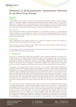 Advances in Multi-Parameter Optimisation Methods for De Novo Drug Design