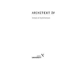 School of Architecture CREDITS CONTENTS