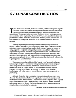 6 / Lunar Construction