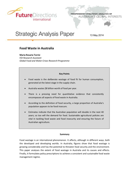 Food Waste in Australia