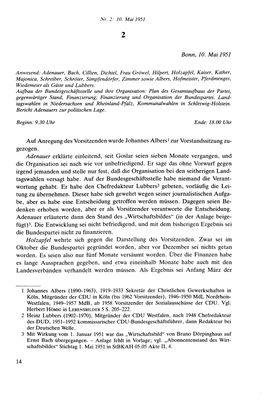 Die Protokolle Des CDU-Bundesvorstandes 1950-1953