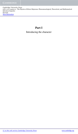 Part I Introducing the Character