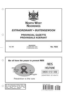 Extraordinary • Buitengewoon Provincial Gazette Provinsiale Koerant