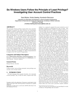 Do Windows Users Follow the Principle of Least Privilege? Investigating User Account Control Practices