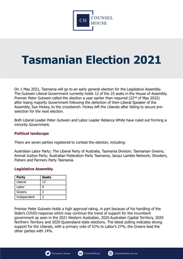 Tasmanian Election 2021