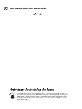 Arthrology: Articulating the Joints