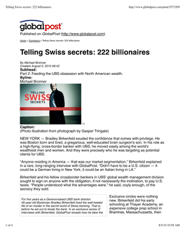 Telling Swiss Secrets: 222 Billionaires