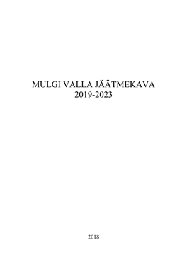 Mulgi Valla Jäätmekava 2019-2023