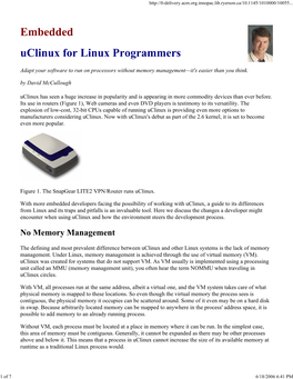 Embedded Uclinux for Linux Programmers