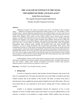 The Analysis of Conflict in the Novel “The Hobbit Or There and Back Again”