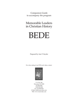 Memorable Leaders in Christian History BEDE